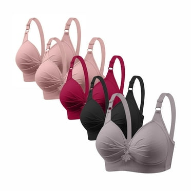 Ltctricy 5 Pack Womens Plus Size Bras No Underwire Push up Bralette Breathable Comfort Full Coverage Everyday Bra