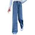 thumbnail image 1 of Ltctricy 8-16 Years Girls Wide Leg Denim Pants Children's Casual Straight Jean Look like Pants Fashion Loose Trousers, 1 of 6