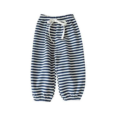Ltctricy Baby Boys Baggy Pants Children's Casual Comfy Striped Pants Breathable Soft Lounge Lightweight Trousers