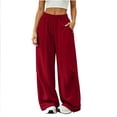 thumbnail image 1 of Ltctricy Baggy Sweatpants for Women Elastic Waist Wide Leg Pants Comfy Loose Lounge Workout Pants with Pockets(Red,X-Large), 1 of 7