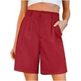 thumbnail image 1 of Ltctricy Bermuda Shorts for Women High Waisted Knee Length Wide Leg Pleated Dress Shorts Dressy Casual Summer Shorts, 1 of 3