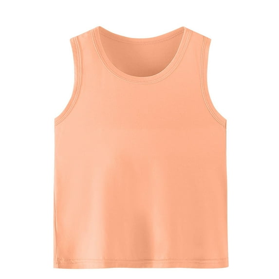 Ltctricy Boys Girls' Tank Tops Unisex Toddler Crew Neck Solid Color Sleeveless Undershirts 2-15 Y Summer Casual T-Shirts