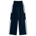 thumbnail image 1 of Ltctricy Boys Girls' Wide Leg Pants Baggy Elastic High Waisted Drawstring Color Block Cargo Pants Baggy Athletic Casual Trousers, 1 of 6