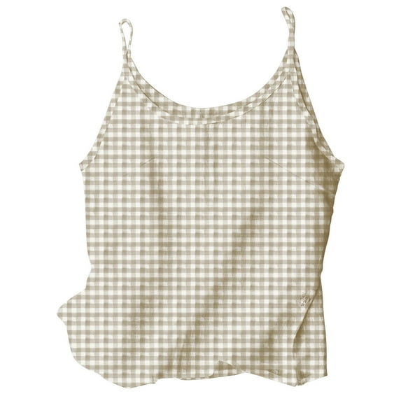 Ltctricy Camisole Tops for Women Cotton Linen Scoop Neck Spaghetti Strap Plaid Tank Tops Casual Loose Summer Blouses