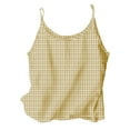 thumbnail image 1 of Ltctricy Camisole Tops for Women Cotton Linen Scoop Neck Spaghetti Strap Plaid Tank Tops Casual Loose Summer Blouses, 1 of 5
