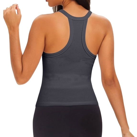 Ltctricy Camisole Tops for Women Ribbed Knit Scoop Neck Racerback Casual Basic Tank Tops Sleeveless Slim T-Shirts Tight Cami Shirts