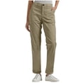 thumbnail image 1 of Ltctricy Cargo Pants for Women Loose Elastic High Waisted Plus Size Tapered Leg Twill Pants Business Casual Trousers(Khaki,X-Large), 1 of 7