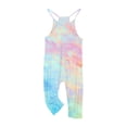thumbnail image 1 of Ltctricy Children Baby Girls Tie-Dye Jumpsuit Fashion Cute Casual Sleeveless Rompers Loose Lounge Outfits with Pockets, 1 of 6