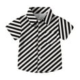 thumbnail image 1 of Ltctricy Children's Button down Shirts Toddler Boys Girls Short Sleeve Striped Collared Blouses Casual Loose Summer Tops, 1 of 7