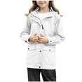 thumbnail image 1 of Ltctricy Children's Rain Jackets Girls Boys Long Sleeve Zip up Hooded Windbreaker Jackets Outdoor Waterproof Raincoats(White,15-16 Years), 1 of 7