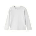 thumbnail image 1 of Ltctricy Children's T Shirts Unisex Girls Boys Soft Cotton Long Sleeve Crew Neck Basic Casual Tees Base Layer Tops(White,5-6 Years), 1 of 5