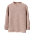 thumbnail image 1 of Ltctricy Children's Thermal Shirts Girls Boys Long Sleeve Mock Neck Fleece Lined Base Layer Tops Fall Winter Warm Clothes(Khaki,4-5 Years), 1 of 5