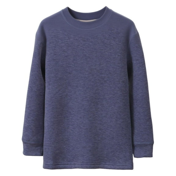 Ltctricy Children's Thermal Shirts Girls Boys Long Sleeve Mock Neck Fleece Lined Base Layer Tops Fall Winter Warm Clothes(Navy,10-11 Years)