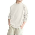 thumbnail image 1 of Ltctricy Children's Thermal Tops Unisex Girls Boys Soft Comfy Mock Neck Long Sleeve Ribbed T Shirts Base Layer Tops(White,15-16 Years), 1 of 4