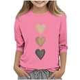 thumbnail image 1 of Ltctricy Children's Valentine Shirts 3/4 Sleeve Crew Neck Heart Printed Tee Tops Graphic T Shirts for Kids 3-12 Years(Pink,7-8 Years), 1 of 4