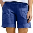 thumbnail image 1 of Ltctricy Cotton Linen Shorts for Women Elastic Waist Pull on Comfy Lounge Shorts Summer Casual Shorts with Pockets, 1 of 7