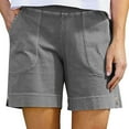 thumbnail image 1 of Ltctricy Cotton Linen Shorts for Women Elastic Waist Pull on Comfy Lounge Shorts Summer Casual Shorts with Pockets, 1 of 7