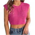 thumbnail image 1 of Ltctricy Crop Tank Tops for Women Cap Sleeve Crew Neck Hollow out Crochet Knit Sweater Vests Summer Casual Sleeveless Shirts, 1 of 7