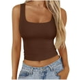thumbnail image 1 of Ltctricy Crop Tank Tops for Women Ribbed Knit Square Neck Sleeveless Slim Camisole Shirts Summer Going out Tops, 1 of 6