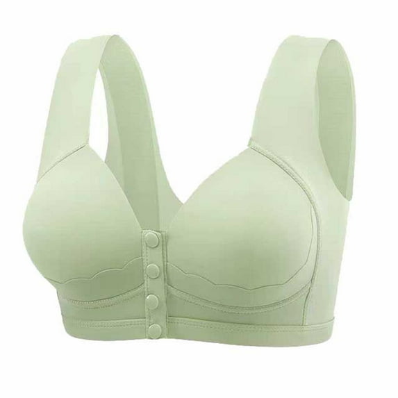 Ltctricy Front Closure Bras for Women Plus Size Wireless Seamless Full Coverage Support Push up Bras Comfort Everyday Bras(Green,Small)