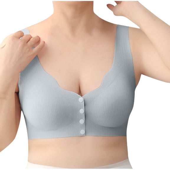 Ltctricy Front Closure for Women Seamless No Underwire Supportive Lift Full Coverage Bralette Comfortable Everyday Bras