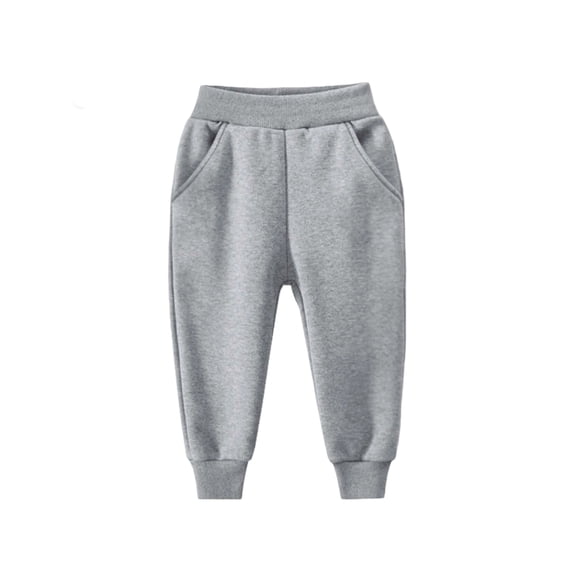 Ltctricy Girls Boys' Fleece Lined Joggers Toddler Baby Cotton Elastic Waist Pull on Tapered Leg Sweatpants Casual Active Pants(Gray,3-4 Years)
