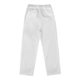 thumbnail image 1 of Ltctricy Girls Boys' School Pants Cotton Elastic Waist Straight Leg Pull on Pants Athletic Casual Trousers with Pockets(White,3-4 Years), 1 of 3
