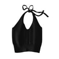 thumbnail image 1 of Ltctricy Girls' Crop Halter Tops Toddler Adjustable Tie Spaghetti Strap V Neck Sleeveless Knit Shirts Cropped Camisole Tops, 1 of 3