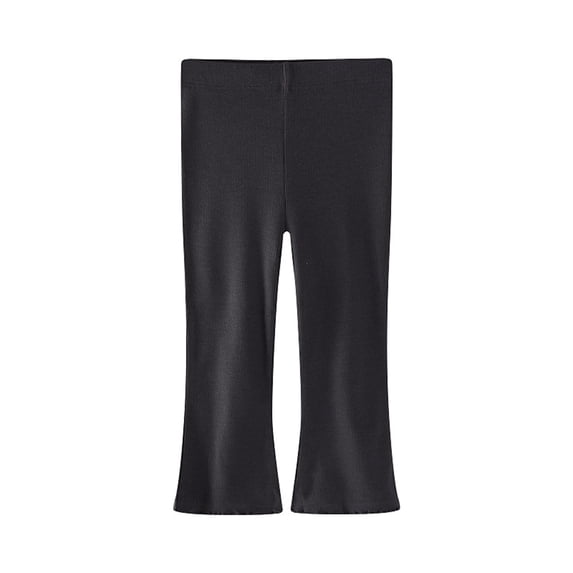 Ltctricy Girls' Flare Leggings Toddler Ribbed High Waist Bell Bottom Yoga Casual Pants Bootcut Cotton Leggings(Navy,4-5 Years)