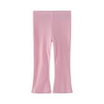 thumbnail image 1 of Ltctricy Girls' Flare Leggings Toddler Ribbed High Waist Bell Bottom Yoga Casual Pants Bootcut Cotton Leggings(Watermelon Red,7-8 Years), 1 of 4