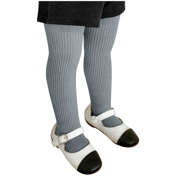 Ltctricy Girls' Ribbed Knit Tights Toddler Baby Soft Cotton Stretchy Slim Pantyhose Pants Newborn Infant Footed Leggings(Blue,5-6 Years)
