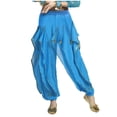 thumbnail image 1 of Ltctricy Girls' Sparkly Jogger Pants Elastic High Waisted Patchwork Chiffon Pants Performance Dance Trousers for Kids(Sky Blue,9-10 Years), 1 of 5