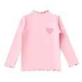 thumbnail image 1 of Ltctricy Girls' Thermal T-Shirts Children Fleece Warm Long Sleeve Mock Neck Ruffle Trim Printed Base Layer Tops Basic Tee Blouses 0-13 Y(Pink,3-4 Years), 1 of 5