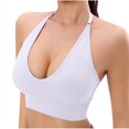 thumbnail image 1 of Ltctricy Halter Bras for Women Deep V Neck Adjustable Strap Ribbed Seamless Low Impact Sports Bras Wokout Yoga Bralette, 1 of 5