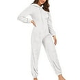 thumbnail image 1 of Ltctricy Hoodies Jumpsuits for Women Fleece Warm Long Sleeve Rompers Fuzzy Soft Loungewear Sleepwear with Pockets, 1 of 7