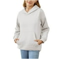 thumbnail image 1 of Ltctricy Hoodies for Girls Boys Toddler Cotton Long Sleeve Pullover Hooded Sweatshirts Children Casual Coats with Pocket(White,7-8 Years), 1 of 7