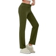 thumbnail image 1 of Ltctricy Jeans for Women High Waisted Stretchy Pull on Slim Straight Leg Yoga Pants Dress Work Pants with Pockets(Army Green,X-Large), 1 of 7