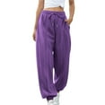 thumbnail image 1 of Ltctricy Joggers for Women Baggy Casual Drawstring Elastic High Waisted Cinch Bottom Sweatpants Workout Lounge Pants with Pockets(Purple,X-Large), 1 of 7