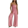 thumbnail image 1 of Ltctricy Jumpsuits for Women Casual Sleeveless Spaghetti Strap Wide Leg Summer Rompers One Piece Overalls with Pockets, 1 of 7