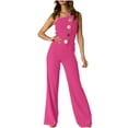 thumbnail image 1 of Ltctricy Jumpsuits for Women off Shoulder Sleeveless Asymmetrical Wide Leg Long Pants Dressy Casual Full Length Rompers, 1 of 7