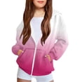 thumbnail image 1 of Ltctricy Kids Zip Up Hoodie Boys Girls Long Sleeve Sweatshirt Gradient Fall Fashion Outerwear Comfy Casual Tops(Hot Pink,4-5 Years), 1 of 7