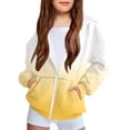 thumbnail image 1 of Ltctricy Kids Zip Up Hoodie Boys Girls Long Sleeve Sweatshirt Gradient Fall Fashion Outerwear Comfy Casual Tops(Yellow,11-12 Years), 1 of 7