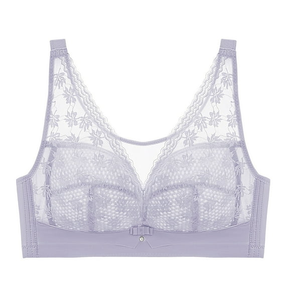 Ltctricy Lace Bralettes for Women Comfortable Mesh See Through Lightly Lined Wireless Bras Soft Support Everyday Bras