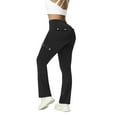 thumbnail image 1 of Ltctricy Leggings for Women Casual Drawstring High Waisted Stretchy Cargo Yoga Pants Bootcut Workout Leggings with Pockets(Black,X-Large), 1 of 7