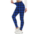 thumbnail image 1 of Ltctricy Leggings for Women Soft Casual High Waisted Stretchy Plaid Slim Workout Yoga Pants Athletic Running Tights(Blue,Small), 1 of 7