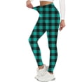 thumbnail image 1 of Ltctricy Leggings for Women Soft Casual High Waisted Stretchy Plaid Slim Workout Yoga Pants Athletic Running Tights(Mint Green,Small), 1 of 7