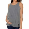 thumbnail image 1 of Ltctricy Maternity Tank Tops for Women Soft Casual Scoop Neck Double Layer Sleeveless Tunic Shirts Cami Pregnancy Blouses(Gray,Small), 1 of 4