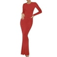 thumbnail image 1 of Ltctricy Maxi Dresses for Women Elegant Slim Long Sleeve Bodycon Pencil Dress Casual Crewneck Club Party Dresses, 1 of 6