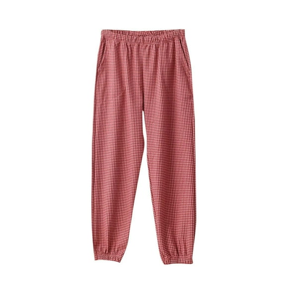 Ltctricy Pajama Pants for Women Fleece Plaid Elastic Waisted Comfy Pj Bottoms Soft Lounge Pants with Pockets