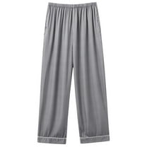 Ltctricy Pajama Pants for Women Plus Size Elastic Waist Straight Leg Ice Silk Comfy Lounge Sleep Pants Lightweight Pj Bottoms